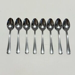Set of 8 Oneida “Tress” Stainless Steel Teaspoons – Glossy Finish